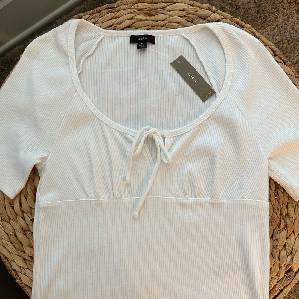 COPY - J. Crew Tie-front vintage rib T-shirt White